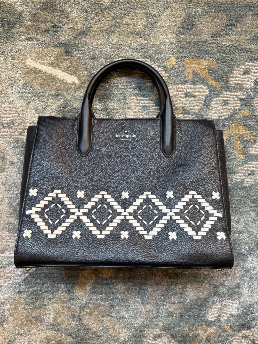 Kate Spade Meriwether Flynn Street Black and White Tote Bag